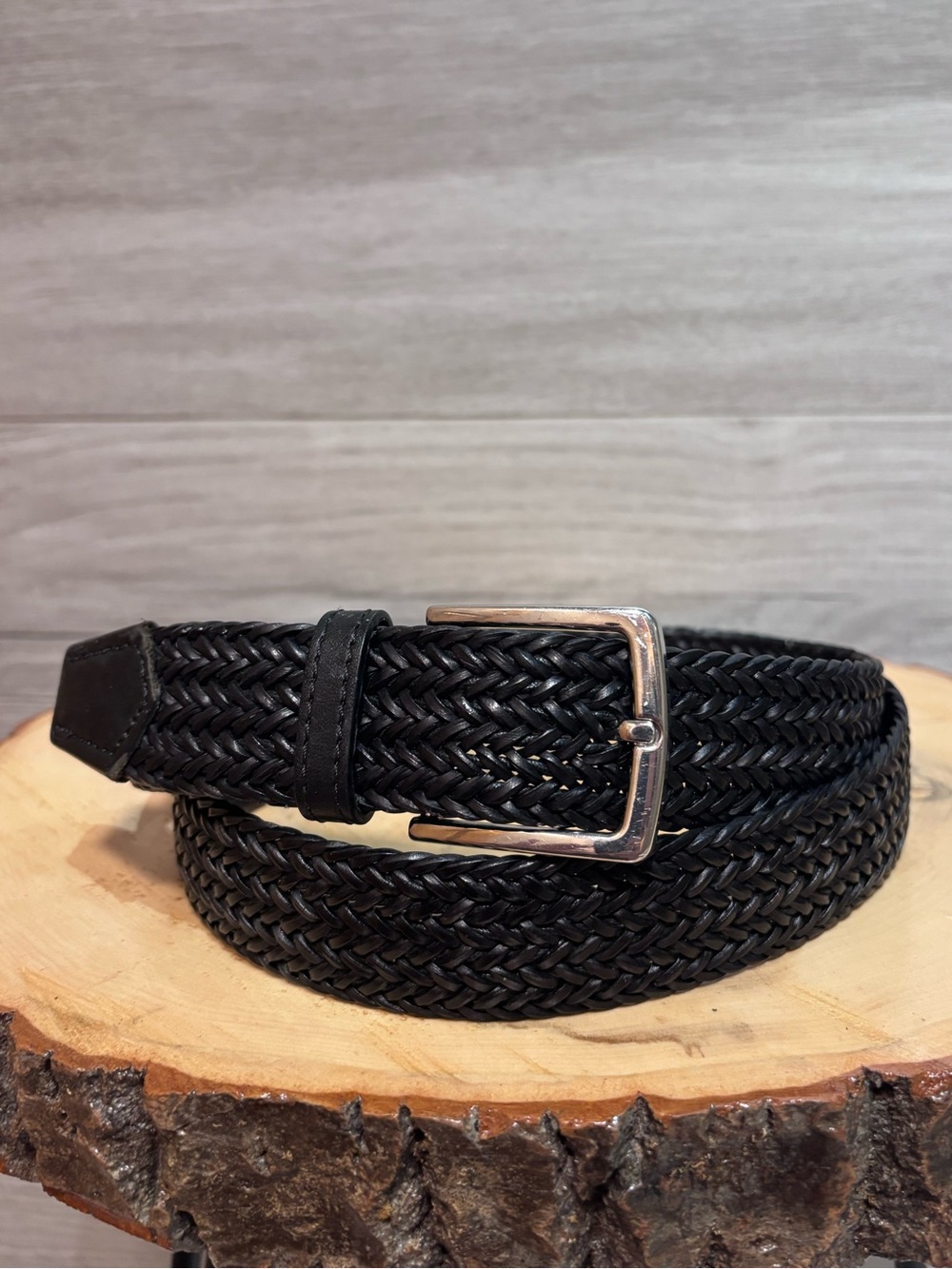 3/$30 Simon’s black braided belt size 36